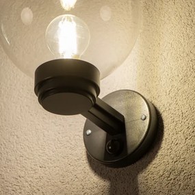 Brilagi - Vonkajšie nástenné svietidlo so senzorom HARBOR 1xE27/40W/230V IP33 čierne/číre