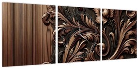 Obraz - Vzor z dreva (s hodinami) (90x30 cm)