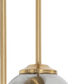 Moderné stropné svietidlo zlaté 5-žiarovkové s dymovým sklom - Atény