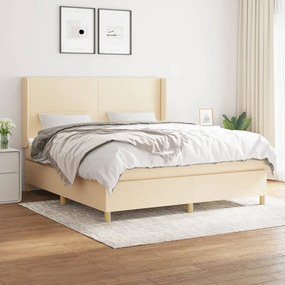 Posteľný rám boxspring s matracom krémový 180x200 cm látka 3131854