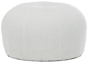 Taburet, bílá Bouclé látka.