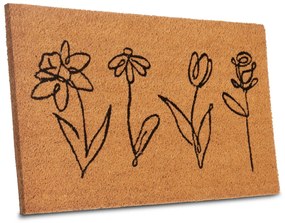 Hanse Home, Rohožka Kvety 106202 - na von aj na doma, 40x70, hnedá, chodba / predsieň