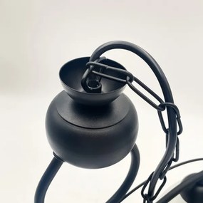 Luster na reťazi RETRO 2xE27/60W/230V matná čierna