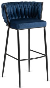 Barová stolička Flores 60 cm čierna/modrá