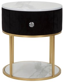 Nočný stolík v čierno-zlatej farbe Montpellier – Mauro Ferretti