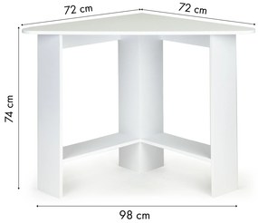 Moderný biely rohový počítačový stôl