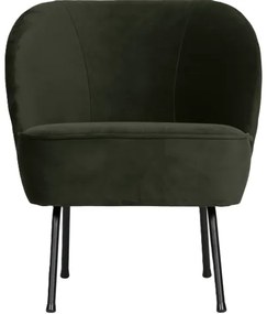 BePureHome Vogue zamatové dizajnové kreslo - Tmavozelená