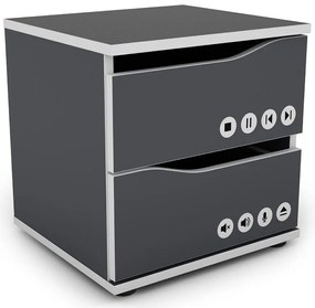 Nočný Stolík Matrix 40 2S grafit/biela