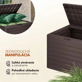 Úložný box WOODEBOX - 190L, 78x44x55cm, tmavo hnedá Prosperplast