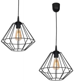 Závesné svietidlo Colin, 1x čierne drôtené tienidlo, b