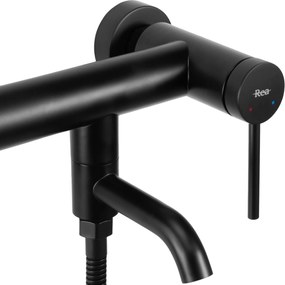 Rea Clif, vaňová batéria s ručnou sprchovou súpravou, čierna matná, REA-B4240