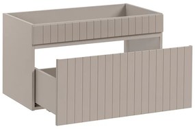 Koupelnová sestava Iconic s umyvadly, skříňkami a zrcadlem 100 cm kašmírová/dub coast evoke