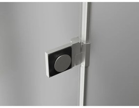 Mexen Lunar-B, výklopný sprchový kút ľavý 90 x 80 cm, 8mm číre sklo, oceľový profil, 832-090-080-97-00-L