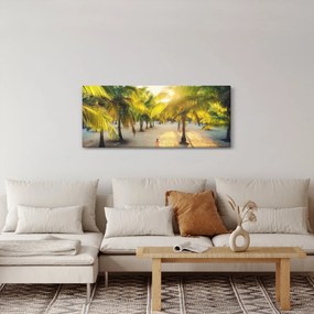 Obraz - Žena v palmách (120x50 cm)