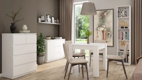 Komoda so 3 zásuvkami Carlos, biela, 120 cm