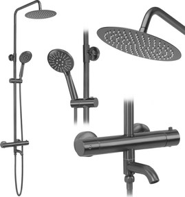 Rea Lungo, sprchová súprava s termostatickou batériou, grafitová, REA-P6386