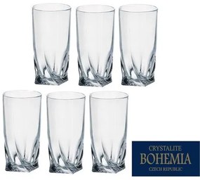 BOHEMIA QUADRO POHÁR 350 ML SADA 6 KS