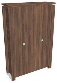Vysoká šatníková skriňa Verno+ 140 x 46 x 210 cm, orech