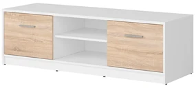 TV skrinka BRW Nepo Plus 28 (biela + dub sonoma) . Akcia -29%. Vlastná spoľahlivá doprava až k Vám domov. 1098385