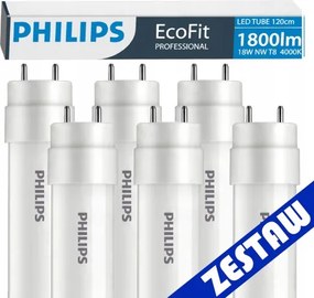 SADA 6x Philips LED trubice 120 cm 17,5W 1800 lm 4000 K 30 000 h EcoFit