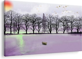 Obraz - Pramice na jazere (90x60 cm)