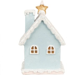 Modrá svietiaca perníková chalúpka Gingerbread House - 9*8*15 cm