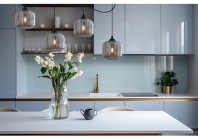 Závesné svietidlo Riffle Spider, 4x grafitové sklenené tienidlo