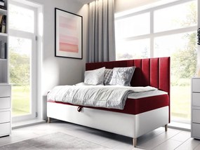 Kontinentálna posteľ Junior Kamire 2, Rozmer postele: 100x200, Dostupné poťahy: ekokoža Soft 017 (biela) + Fresh 08