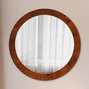 Okrúhle ozdobné zrkadlo Prírodné drevo fi 80 cm