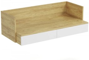 Písací stôl MOBIUS 2S dub hickory/alpská biela