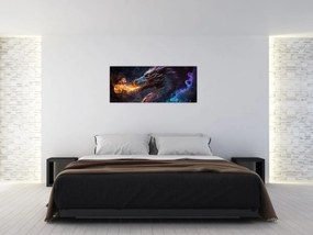 Obraz - Drak pľuvajúce plamene (120x50 cm)