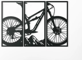 drevko 3-dielny obraz Bicykel Rozmer obrazu: 44 x 65,5 cm, Farba dekorácie: Čierna