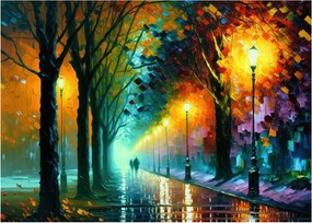 Sklenený obraz - Nočná prechádzka (70x50 cm)