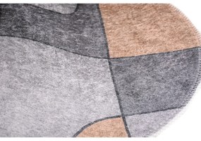 Sivý umývateľný okrúhly koberec ø 120 cm Yuvarlak – Vitaus