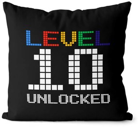 Vankúš Level unlocked (vek: 10, Velikost: 40 x 40 cm)