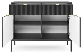 Komoda Nova 104 cm se zásuvkami černá/černý rám