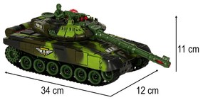 KIK Diaľkovo ovládaný vojenský tank RC War Tank 9993 2,4 GHz, lesná kamufláž