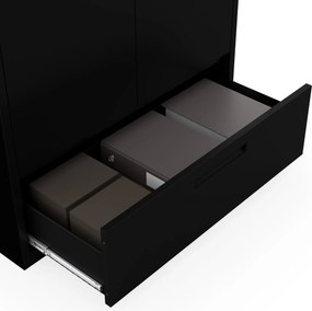 Modulárna kovová multifunkčná skriňa so zásuvkou čierna MEGAN 1850 x 900 x 400 mm