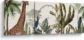 Obraz - Obyvatelia Afriky (s hodinami) (90x30 cm)