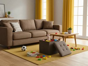 Skladací taburet tmavo hnedý ZAREX VELVET L