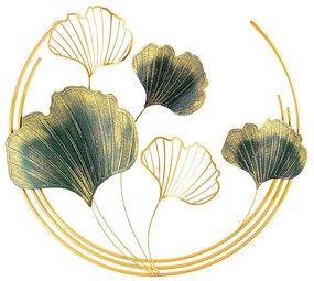 Nástěnná kovová dekorace Weifang zelená/zlatá