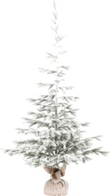 Stromček v jutovom obale - umelý smrek, 180 cm, zasnežený Farba: Biela