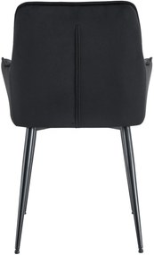 Jedálenská stolička Ferndale - zamat - čierna