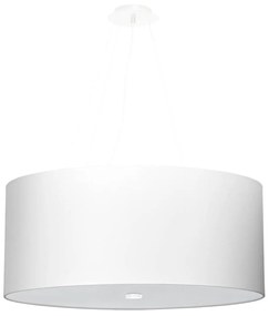 Závesné svietidlo Otto, 1x biele textilné tienidlo, (biele sklo), (fi 60 cm)