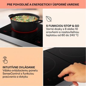 Klarstein Cookio, dvojitá indukčná varná doska, 3500 W, časovač, sklokeramika
