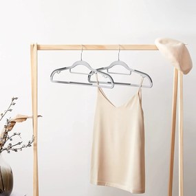 Protišmykové vešiaky na šaty, 30 kusov, sivé