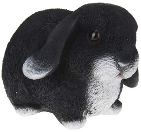 Záhradná figúrka z polyresinu Bunny, 16 cm, čierna