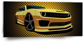 Sablio Obraz Chevrolet Camaro Žltá mriežka - 110x50 cm