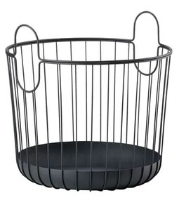 Čierny kovový úložný košík Zone Inu, ø 40,6 cm