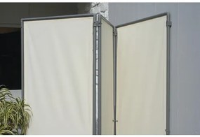 Paraván skladací vetruodolný umývateľný 3 dielny slonová kosť 170x210 cm